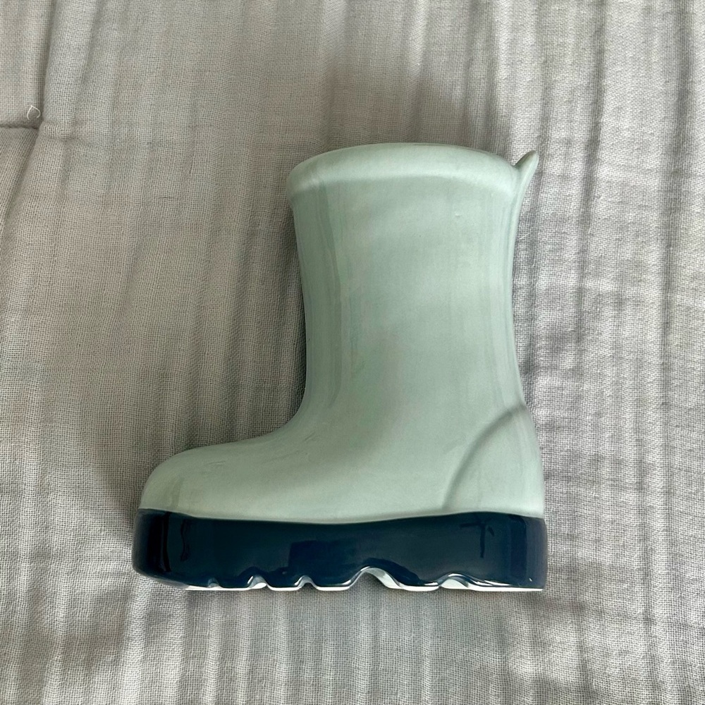 (Bundle 3 for $15) Ceramic Two Tone Boot Vase - Home Decor
